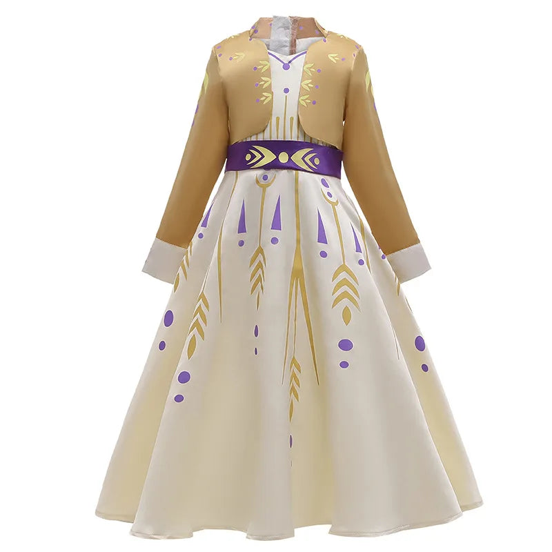 Elsa Anna 2 Dress Girls Princess Carnival Party Halloween Cosplay Costume Snow Queen Vestido Children Clothing For 2-12 Years