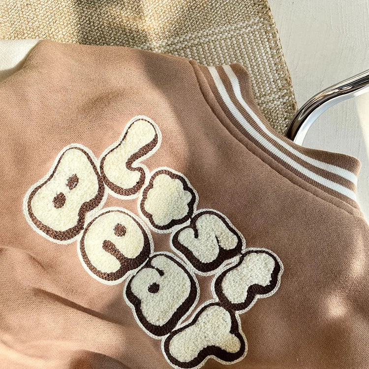 Toddler Infant Baby Boys Girls Clothes Cute Fleece Winter Warm Baby Jacket Casual Baseball Uniform Outerwear Kids Coat