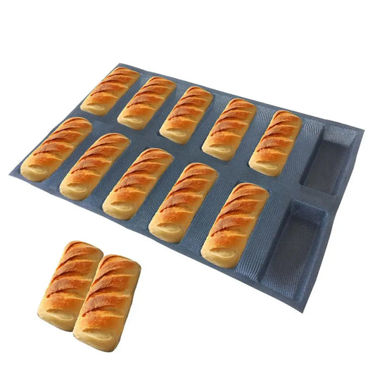 Bluedrop Food Grade Silicone Bread Form Coated Fiberglass Molds Perforated Baking Sheets for Kitchen Commercial Size