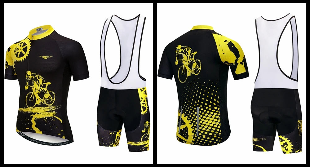 Weimostar Pro Team Cycling Jersey Set Men Mountain Bike Clothing Suits Summer MTB Bicycle Wear Clothes Anti-UV Biking Outfits