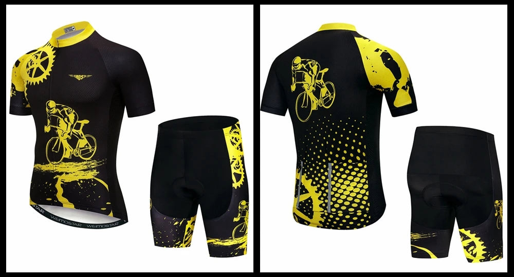 Weimostar Pro Team Cycling Jersey Set Men Mountain Bike Clothing Suits Summer MTB Bicycle Wear Clothes Anti-UV Biking Outfits