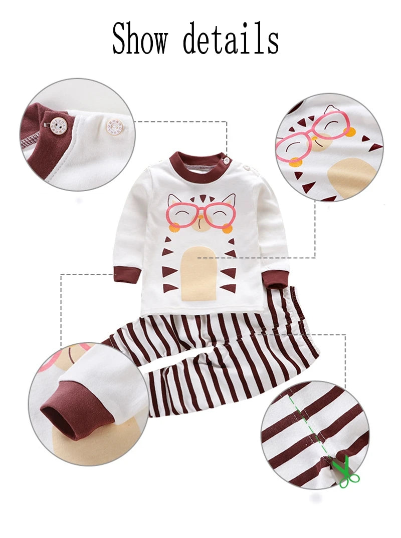 2024 New Spring Autumn Cotton Children's sets Baby Boy girls Clothes Clothing Suit 0-3 year