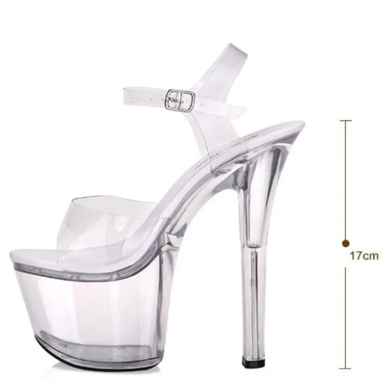 Plus:34-43 44 Elegantes Sandals Women 15cm Thin Heel Women Shoes Ladies Dress Pumps Zapatos De Vestir Exegang Office Lady Sandal