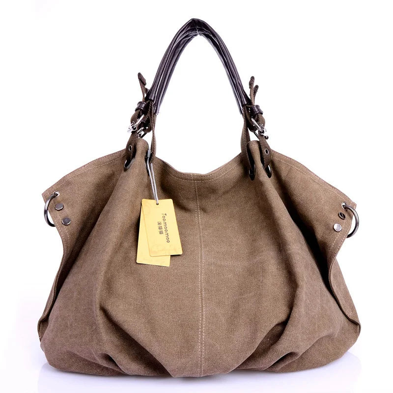 Women's Large Capacity Canvas Tote Bag Casual Crossbody Shoulder Messenger Bag for Daily Commute And Travel