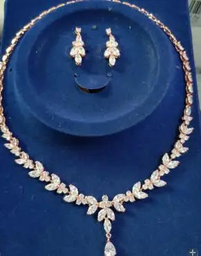 Emmaya Exquisite Jewelry Sets For Women Wedding Party Accessories Cubic Zircon Stud Earrings & Necklace Gift
