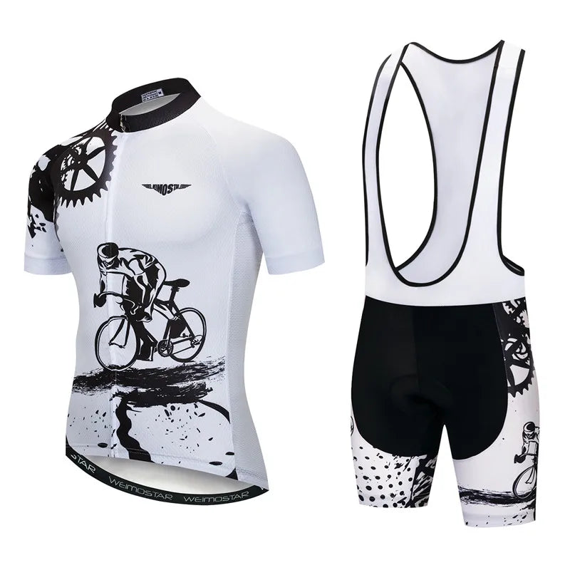 Weimostar Pro Team Cycling Jersey Set Men Mountain Bike Clothing Suits Summer MTB Bicycle Wear Clothes Anti-UV Biking Outfits