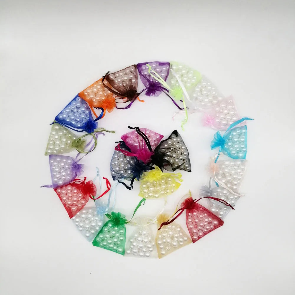 1000pcs 5x7 7x9 9x12 10x15 Small Organza Gift Bag For Jewelry Packaging Display Christmas Wedding Jewelry Storage Drawstring Bag