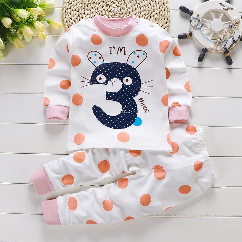 2024 New Spring Autumn Cotton Children's sets Baby Boy girls Clothes Clothing Suit 0-3 year
