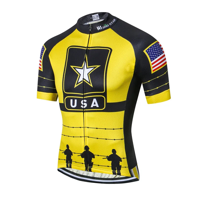 cycling jersey Men's Bike jerseys Short sleeve Pro Team Road Mountain MTB Maillot Ciclismo Racing Top T-shirts Shirt Blue USA UK