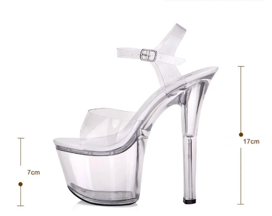 Plus:34-43 44 Elegantes Sandals Women 15cm Thin Heel Women Shoes Ladies Dress Pumps Zapatos De Vestir Exegang Office Lady Sandal