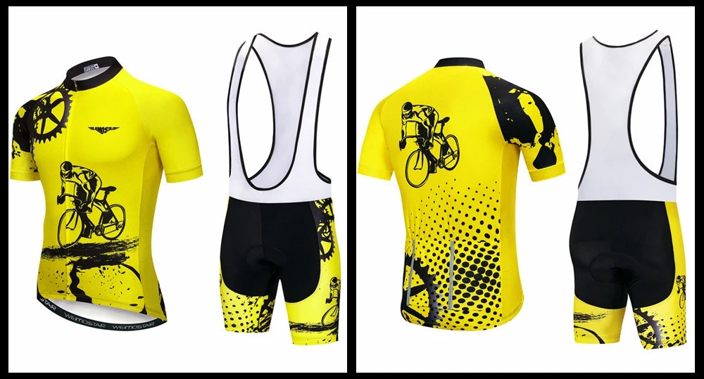 Weimostar Pro Team Cycling Jersey Set Men Mountain Bike Clothing Suits Summer MTB Bicycle Wear Clothes Anti-UV Biking Outfits