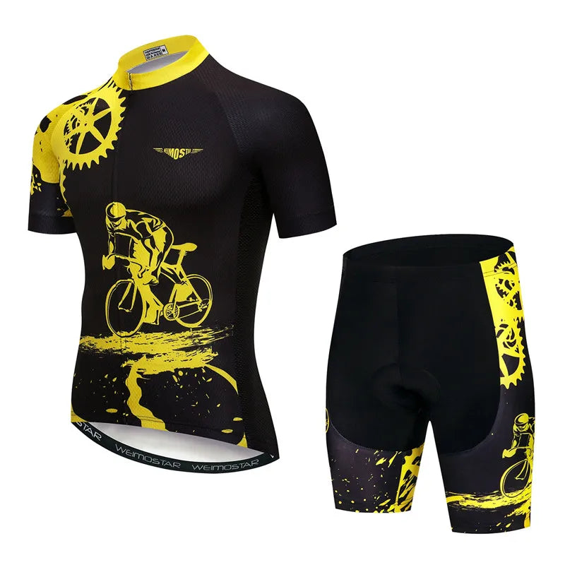 Weimostar Pro Team Cycling Jersey Set Men Mountain Bike Clothing Suits Summer MTB Bicycle Wear Clothes Anti-UV Biking Outfits