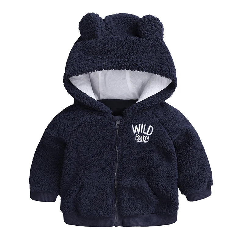 Baby Girl Jackets Autumn Winter Outerwear Cotton Garment Cartoon Hooded Coat for Baby Boy Clothing Kids Clothes 4 Colors Warm