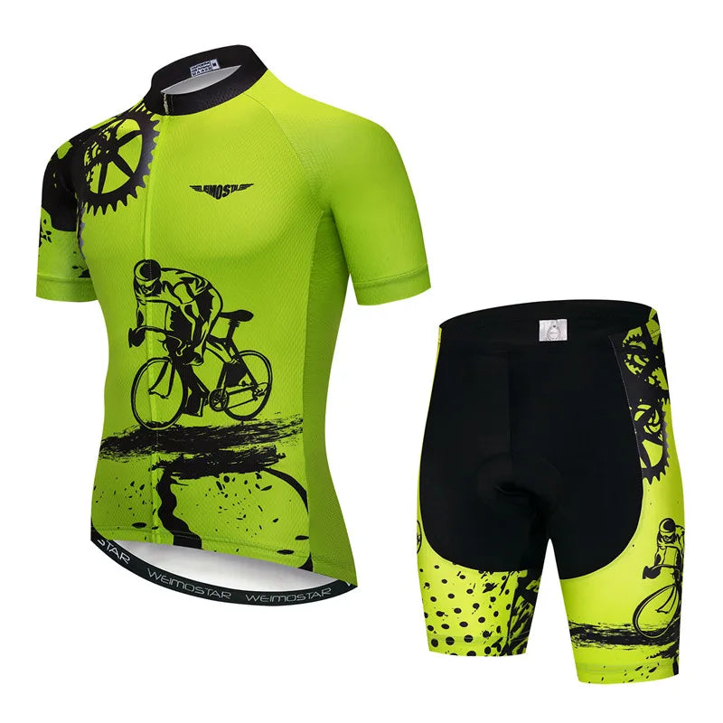 Weimostar Pro Team Cycling Jersey Set Men Mountain Bike Clothing Suits Summer MTB Bicycle Wear Clothes Anti-UV Biking Outfits