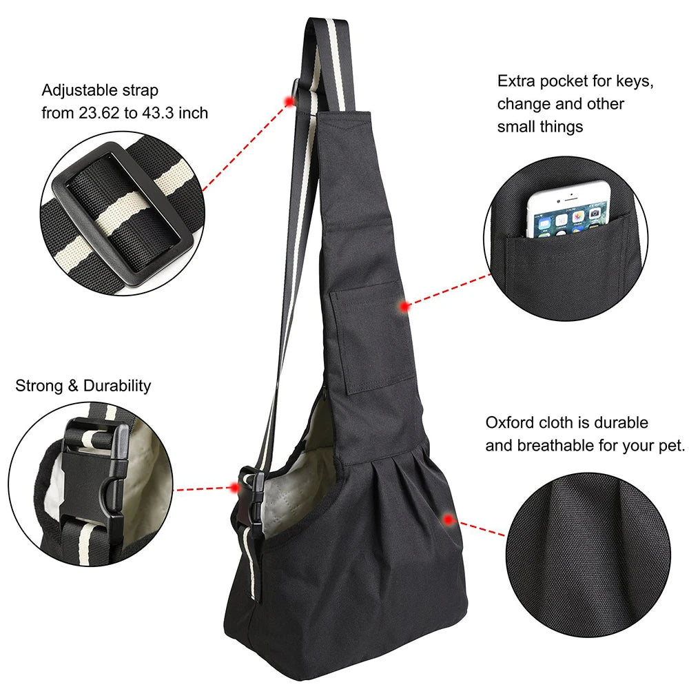 Pet Sling Carrier for Small Dogs Cat Carrier Adjustable Tote Shoulder Sling Bags Single-Shoulder Carrier Backpack Holder BG0152