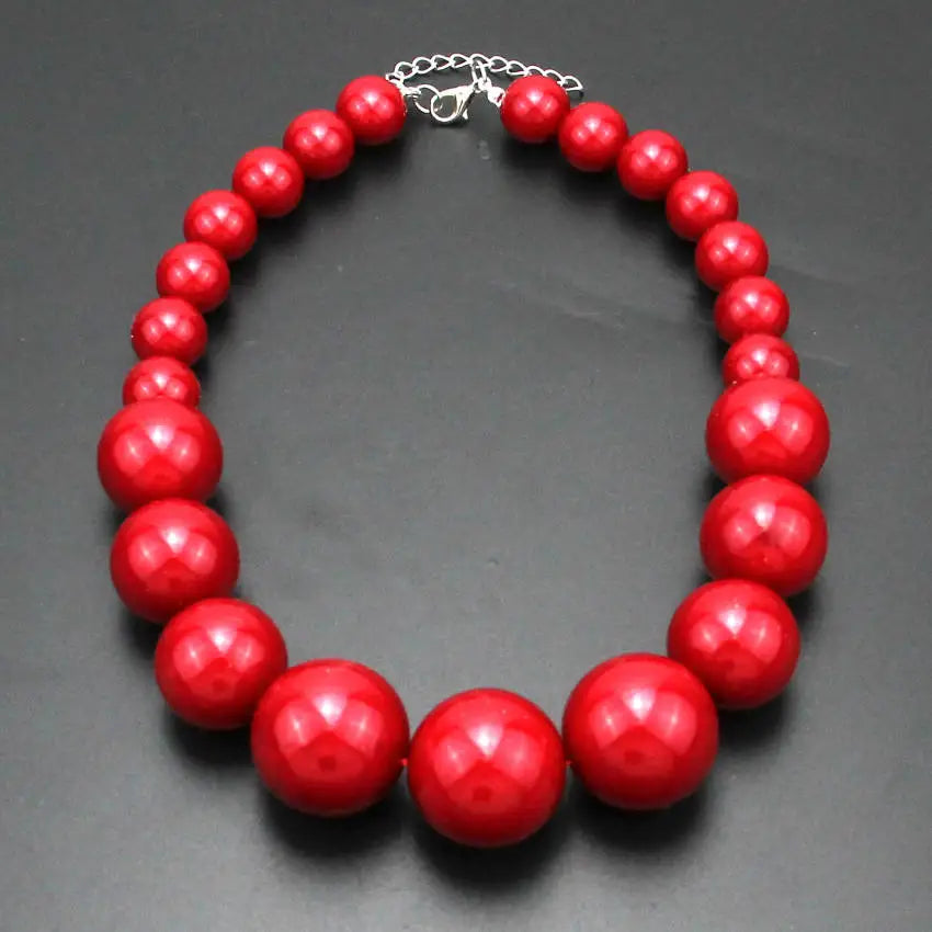 UKEN Women Imitation Pearl Beads Chain Maxi Necklace Fashion Jewelry Statament Choker Necklace For Dress Accessories