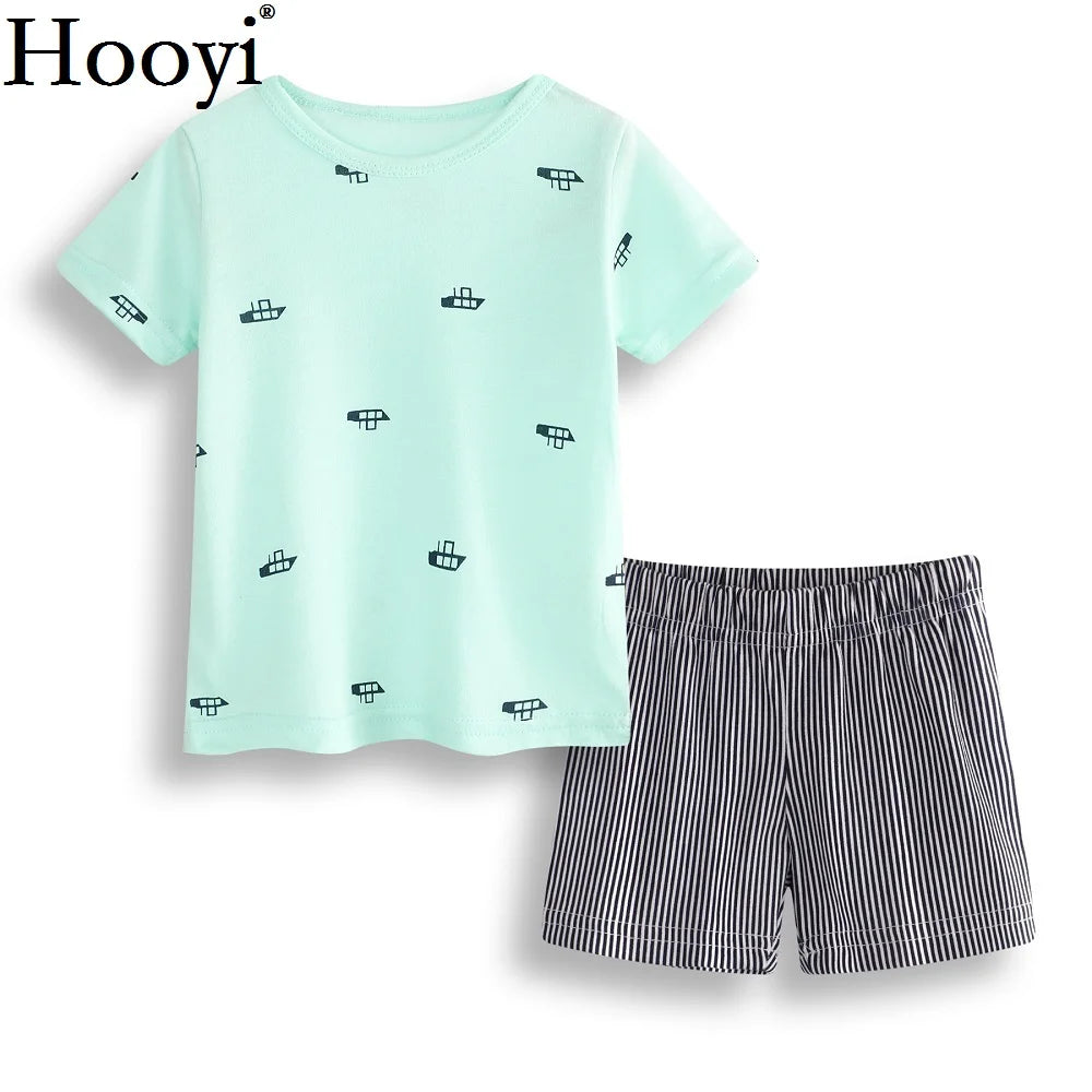 Casual Baby Clothes Suit Newborn 2PCS Clothing Sets Sailor Anchor Summer Cotton Baby T-Shirt Shorts Pant 100% Cotton Outfits Top
