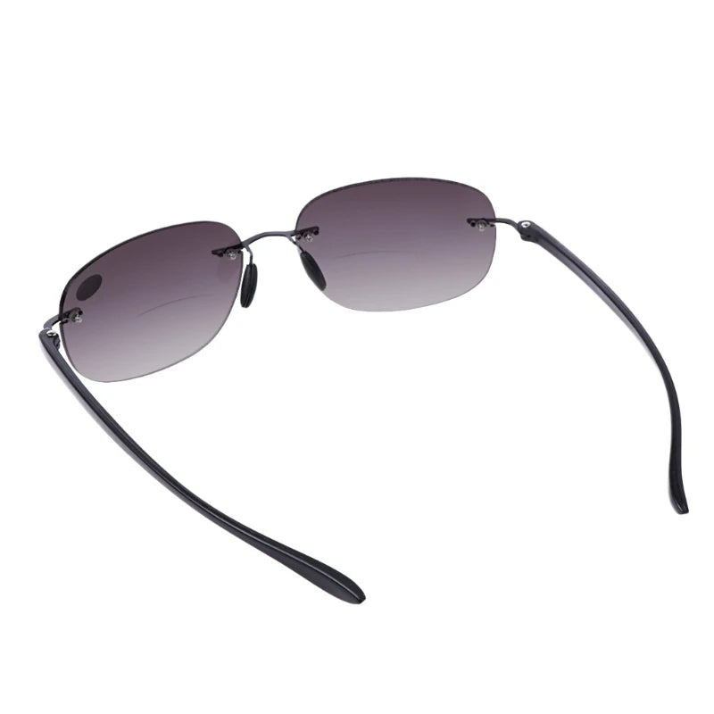 Outdoor Sun Readers Rimless Bifocal Reading Glasses Sunglasses Men and Women +1.0 To +3.5