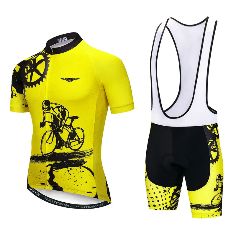 Weimostar Pro Team Cycling Jersey Set Men Mountain Bike Clothing Suits Summer MTB Bicycle Wear Clothes Anti-UV Biking Outfits
