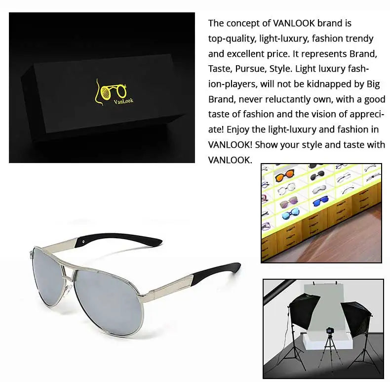 Fashion Rimless Square Sunglasses Mens Rectangle Photochromic Polarized Driving Sunglasses Oval Sun glasses UV400