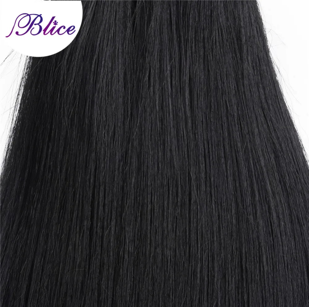 Blice Synthetic Hair Bundles 10-22 Inch Pure Color Yaki Straight Hair Extensions 100g/Piece Mixed Hair Weaving One Bundle Deal