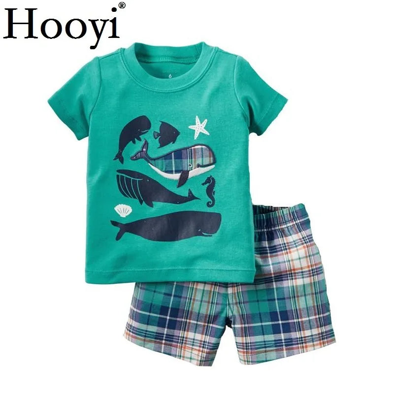 Casual Baby Clothes Suit Newborn 2PCS Clothing Sets Sailor Anchor Summer Cotton Baby T-Shirt Shorts Pant 100% Cotton Outfits Top