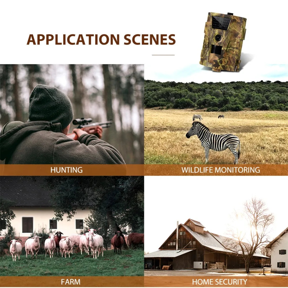 12MP Waterproof Hunting Trail Camera 850NM Night Vision HT001B Wild Surveillance Photo Traps for Wildlife Tracking