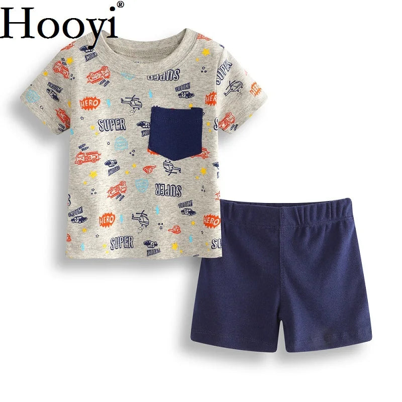 Casual Baby Clothes Suit Newborn 2PCS Clothing Sets Sailor Anchor Summer Cotton Baby T-Shirt Shorts Pant 100% Cotton Outfits Top