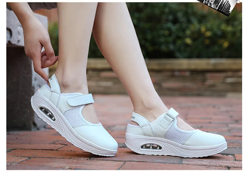 CEYANEAOSummer Fashion Nurse Shoes Ladies Air Cushion White Sneakers Women Platform Shoes 2018 New Lolita Shoes Swing E1038