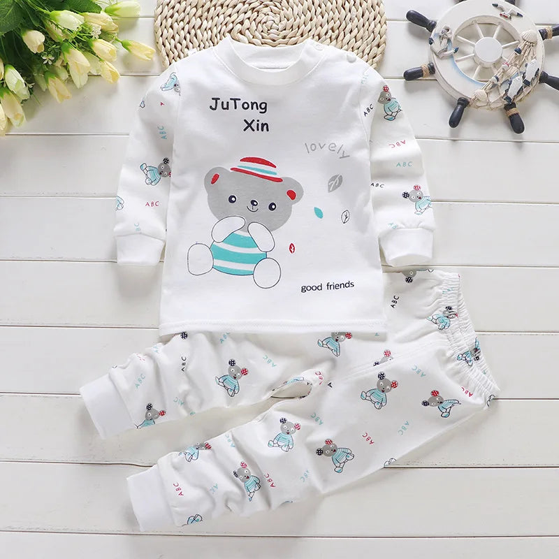 2024 New Spring Autumn Cotton Children's sets Baby Boy girls Clothes Clothing Suit 0-3 year