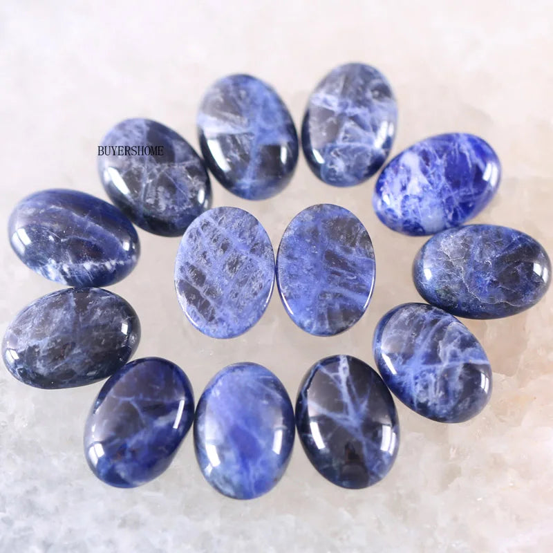 18x13MM Oval Natural Lapis Zoisite Crystal CAB Cabochon For Making Neckalce Pendant Earrings 10Pcs