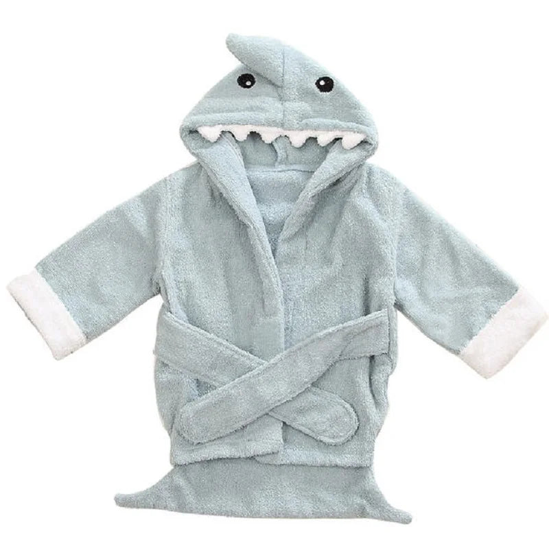 Blue Shark Baby Bath Towels Mouse Newborn Blanket Bedding Swaddle Animal Bebe Bathrobe Hooded Bathing Towel Baby Stuff