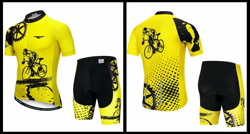 Weimostar Pro Team Cycling Jersey Set Men Mountain Bike Clothing Suits Summer MTB Bicycle Wear Clothes Anti-UV Biking Outfits