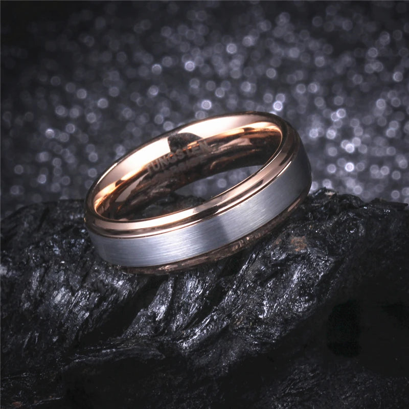 Brazil Russian Hot Sale Men's Tungsten Wedding Band Ring for Women 6mm Metal Jewelry USA 7 to 13