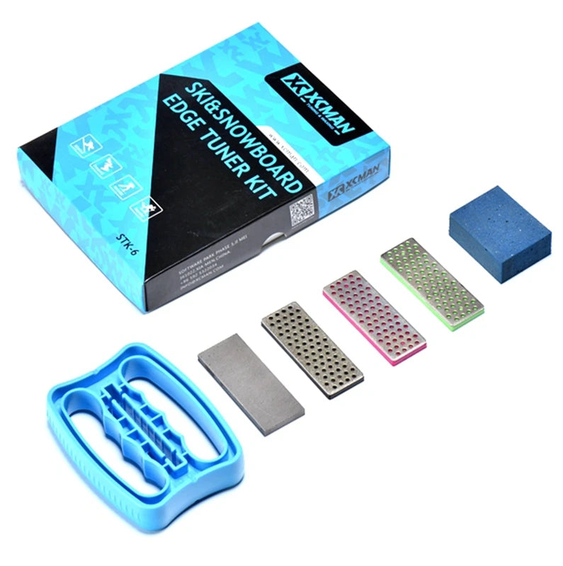 XCMAN Alpine Freeride Snowboard Edge Bevel Tuning Kit Edge Care Kit -Side Ski Angle Tool +3 diamonds File +Gummi stone
