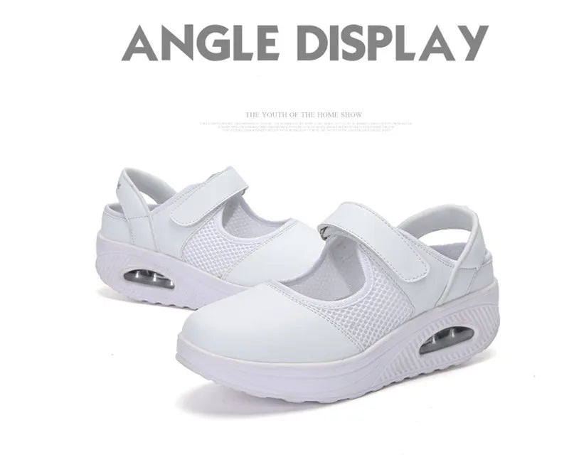 CEYANEAOSummer Fashion Nurse Shoes Ladies Air Cushion White Sneakers Women Platform Shoes 2018 New Lolita Shoes Swing E1038