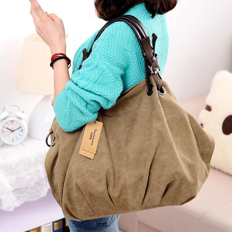 Women's Large Capacity Canvas Tote Bag Casual Crossbody Shoulder Messenger Bag for Daily Commute And Travel