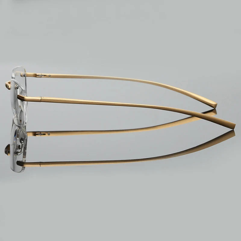 Bifocal Reading Glasses Men Women Rimless Aluminum-magnesium Frame Diopter Presbyopic Eyeglasses +1.0+1.5+2.0+2.5+3.0+3.5 RS341