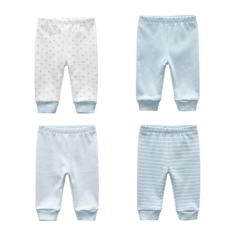 Newborn Solid 3/4PCS Baby Pants 100%Cotton Cartoon Soft Accessories Baby Boy Trousers Pants 0-24M Baby Girl Pants Four Seasons