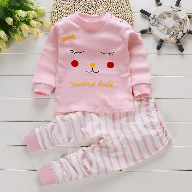 2024 New Spring Autumn Cotton Children's sets Baby Boy girls Clothes Clothing Suit 0-3 year