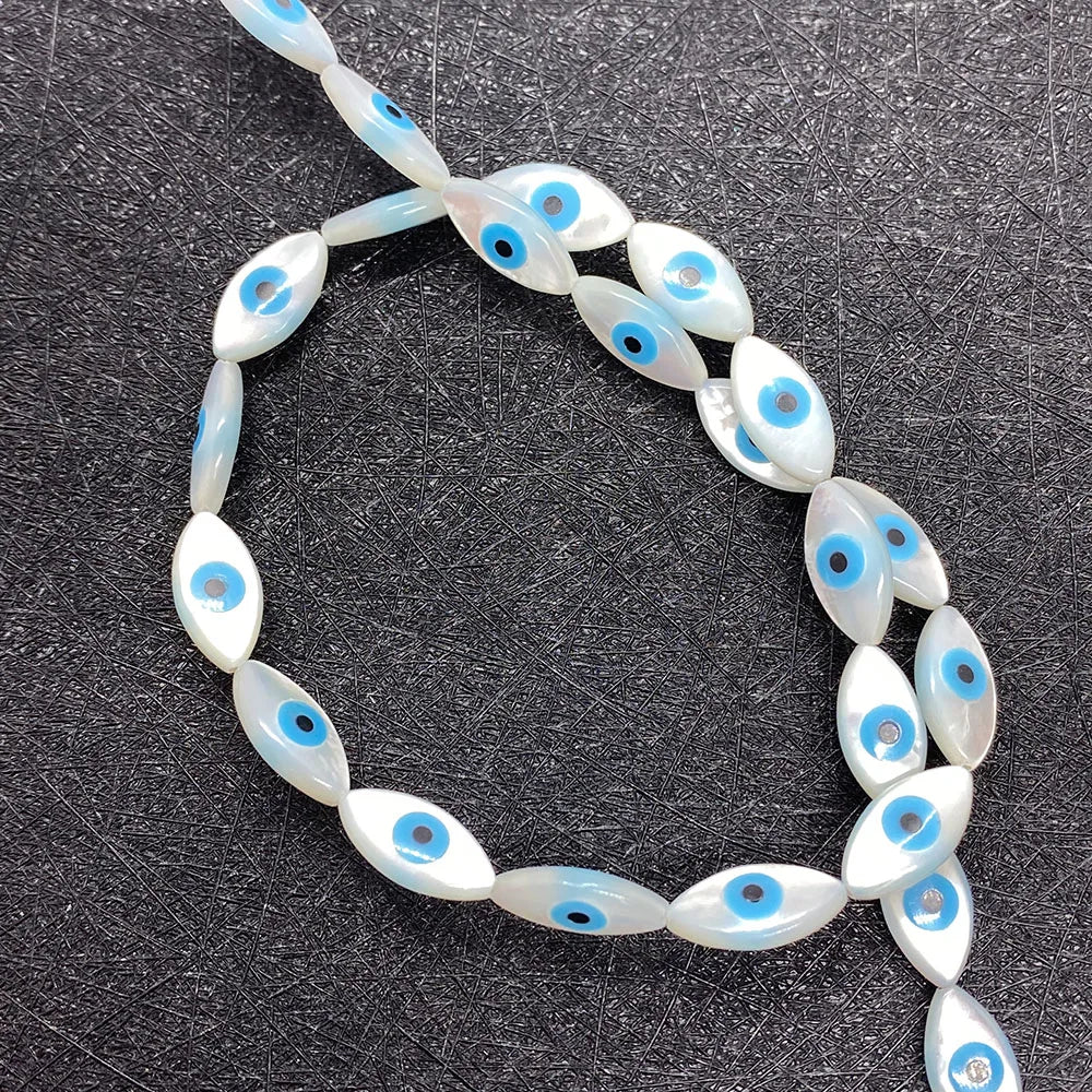 Natural Sea Shell Evil Eye Shell Beads Used for DIY Fashion Jewelry Making Necklace and Bracelet Accessories Size 5x10mm 6x12mm