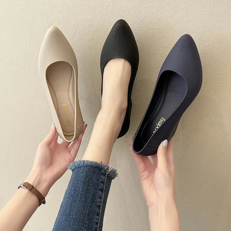 Wedges High heels jelly sandals women solid candy sandales pointed toe summer rain shoes ladies waterproof pvc sandalias 2021