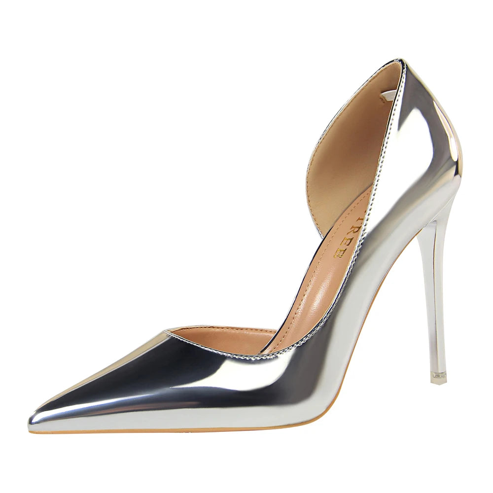 European and American Style Luxury High Heels Shoes for Women With Metal Heels Ladies Heels Shoes Fashion Wholesale