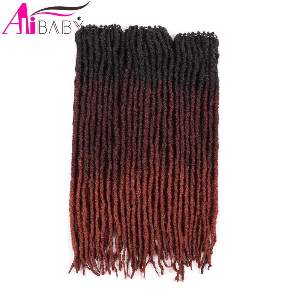 18Inch Faux Locs Crochet Hair Straight Gypsy locs Synthetic Crochet Braiding Hair 18 Stands/Pack Ombre Hair Extensions Alibaby
