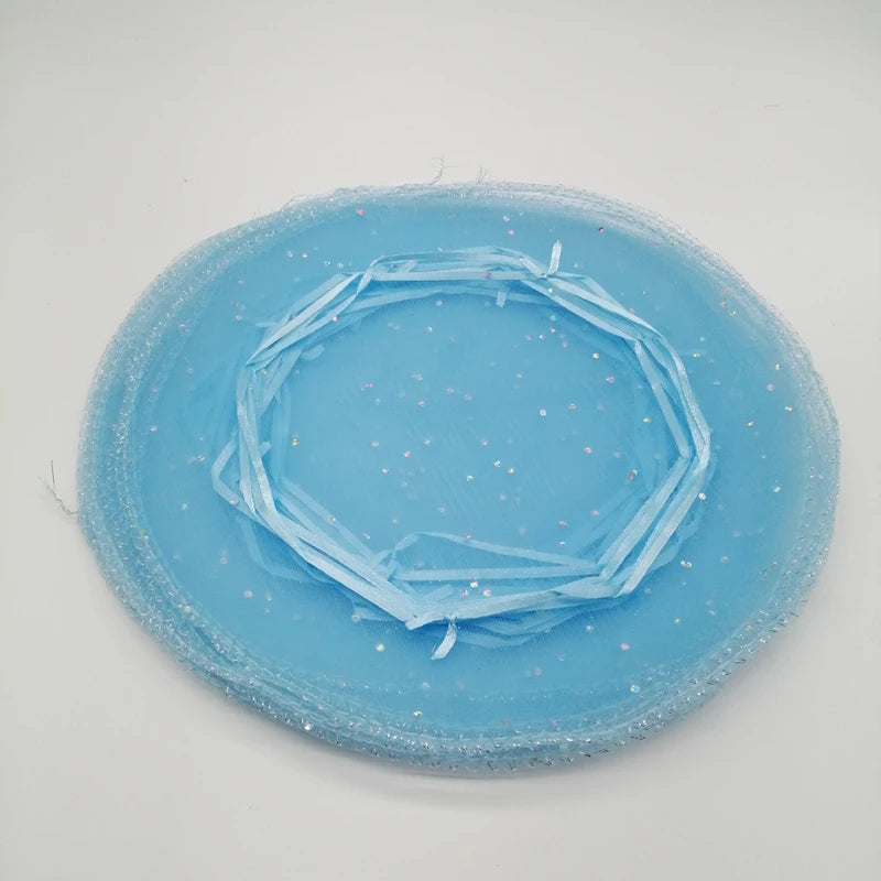 100pcs Diameter 25cm/35cm/40cm Round Drawstring Organza Jewelry Bags Jewellery Bag Jewelry Pouches Jewelry Packaging Display Bag