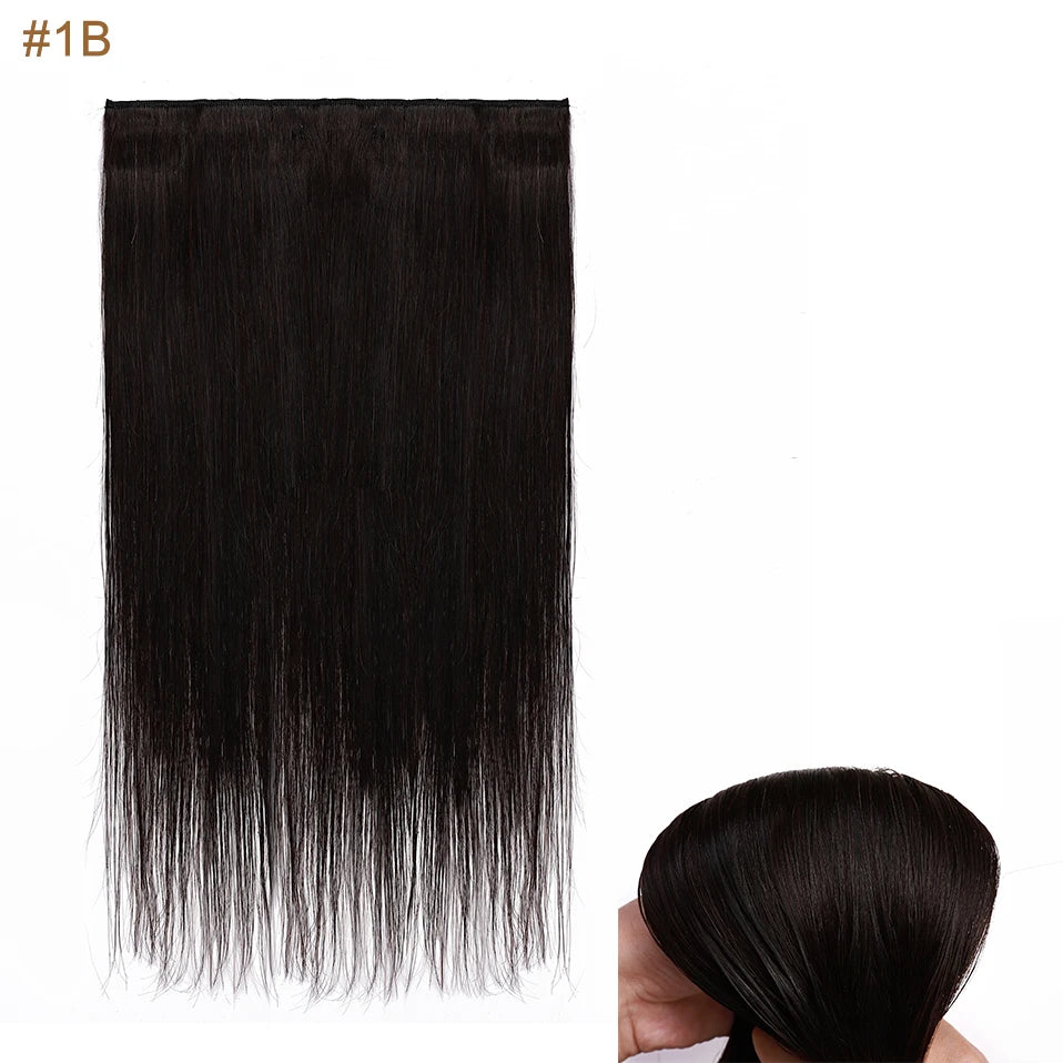 S-noilite 1Piece In 5clips 100% Human Hair Extensions Straight Brazilian Light Dark Brown #1B #4 #6 #613 Blonde Non-Remy 40g-60g
