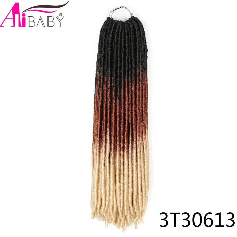 18Inch Faux Locs Crochet Hair Straight Gypsy locs Synthetic Crochet Braiding Hair 18 Stands/Pack Ombre Hair Extensions Alibaby
