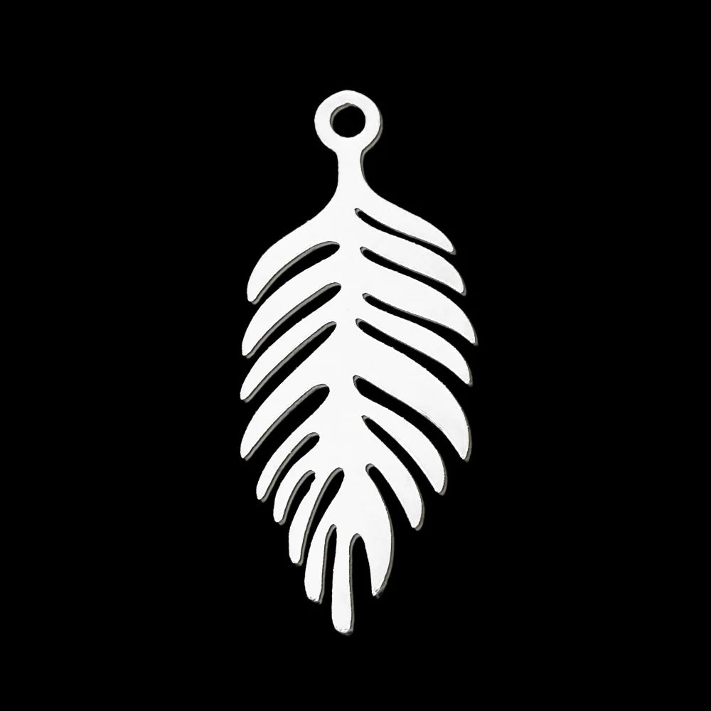 10pcs/lot Hollow Lotus Rose Flower DIY Charms 316 Stainless Steel Women Wholesale Jewelry Round Leaf Tassels Necklace Pendant