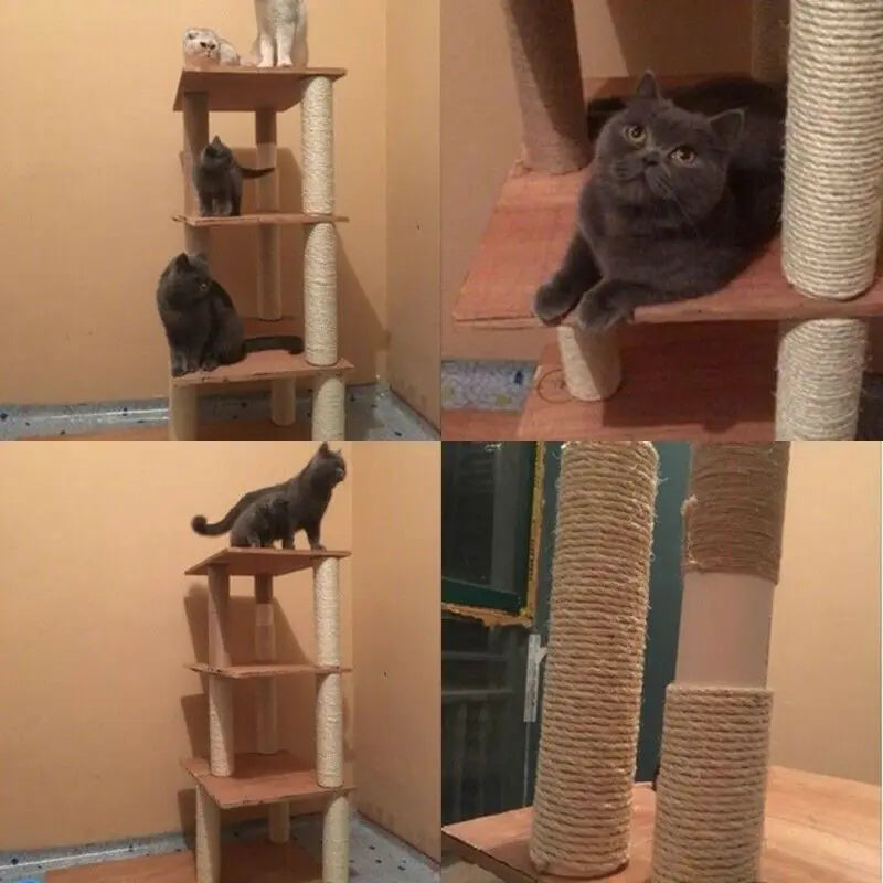 DIY Cat Scratcher Rope Twisted Sisal Rope Replacement Cat Tree Scratching Toy Cat Climbing Frame Binding Rope