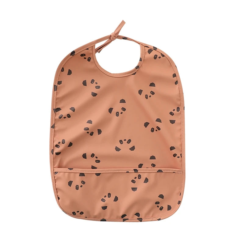 Let's Make Bib with Pocket Baby Stuff Children Accessories Feeding Drawing Apron Waterproof Adjustable Cute Print Bibs